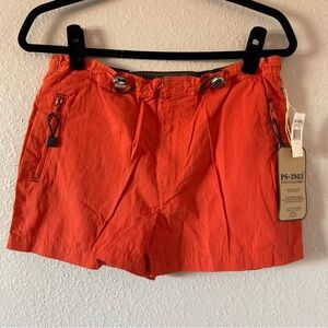 NWT Periscope Orange Y2K Retro Cargo Adjustable Hiking Shorts Women's Size 3